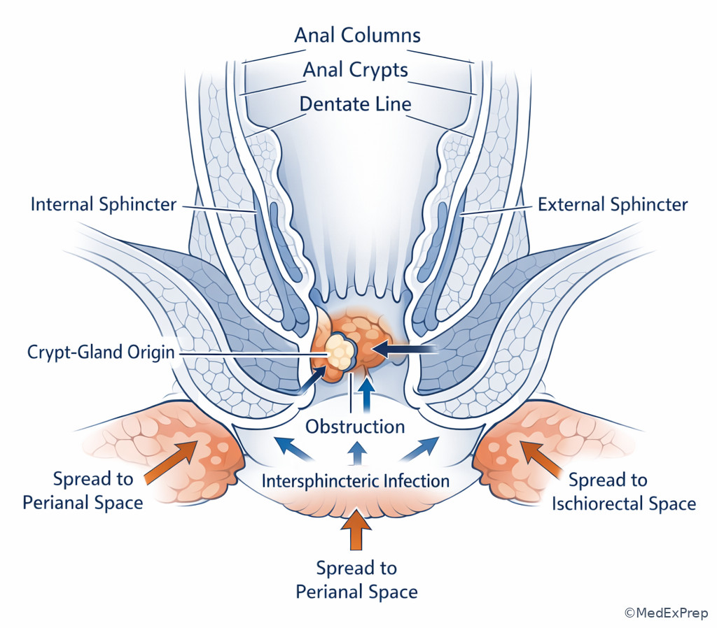 Fig 4. Anal crypt and gland origin of sepsis