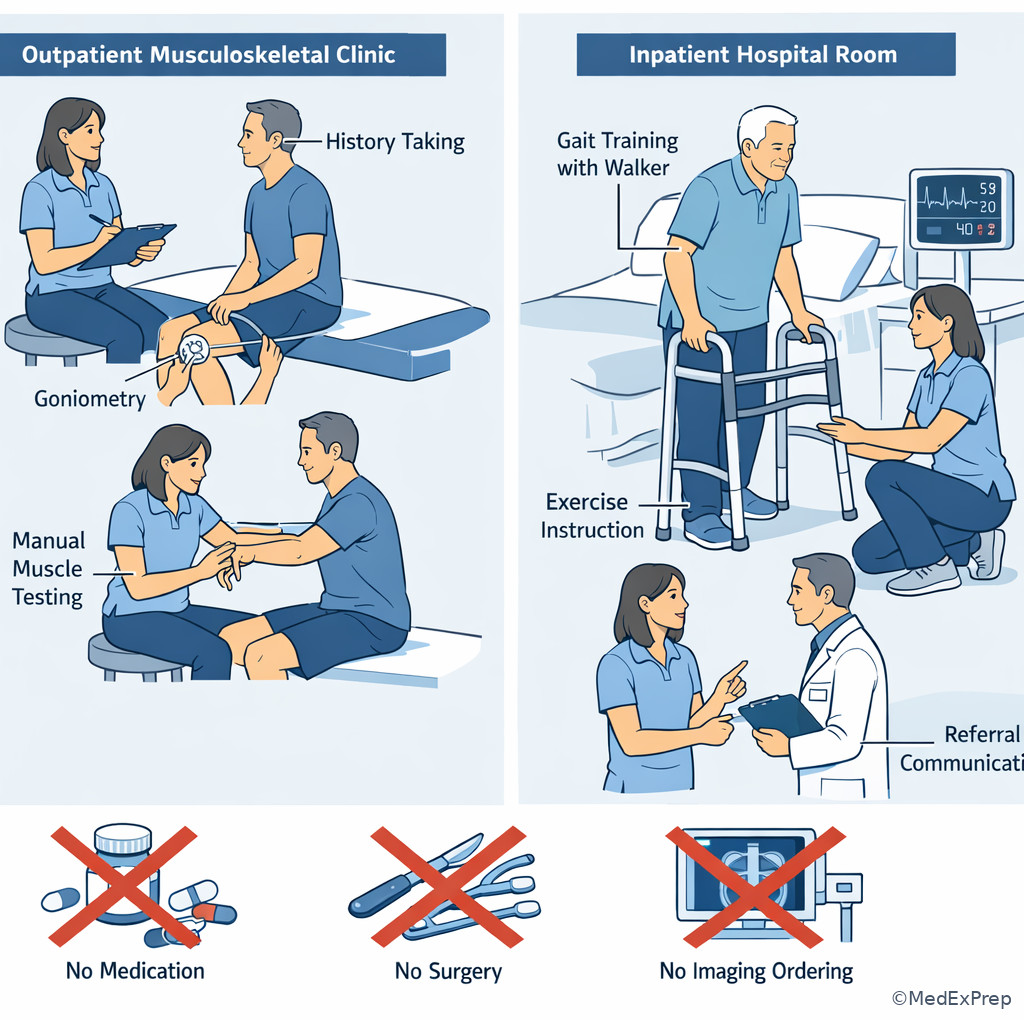 Professional role boundaries in outpatient and inpatient physiotherapy