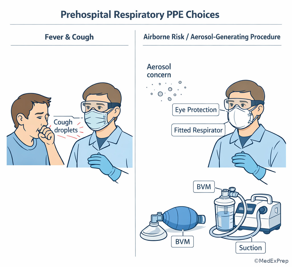 Respiratory isolation choices in prehospital care