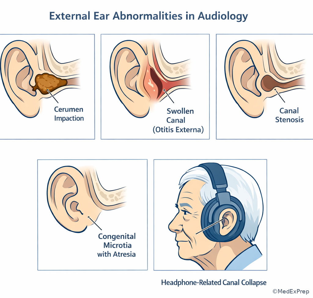 Fig 5. External ear abnormalities that can reduce sound access