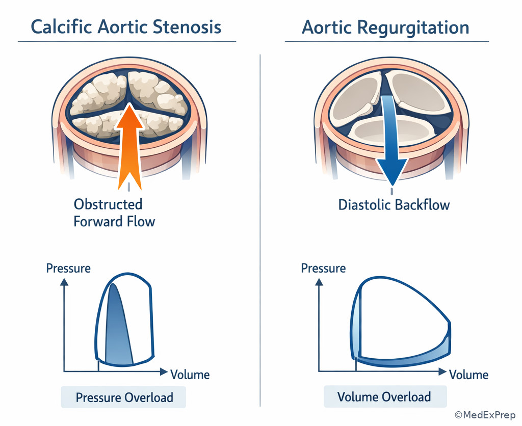 Aortic stenosis versus aortic regurgitation anatomy-hemodynamic pairing