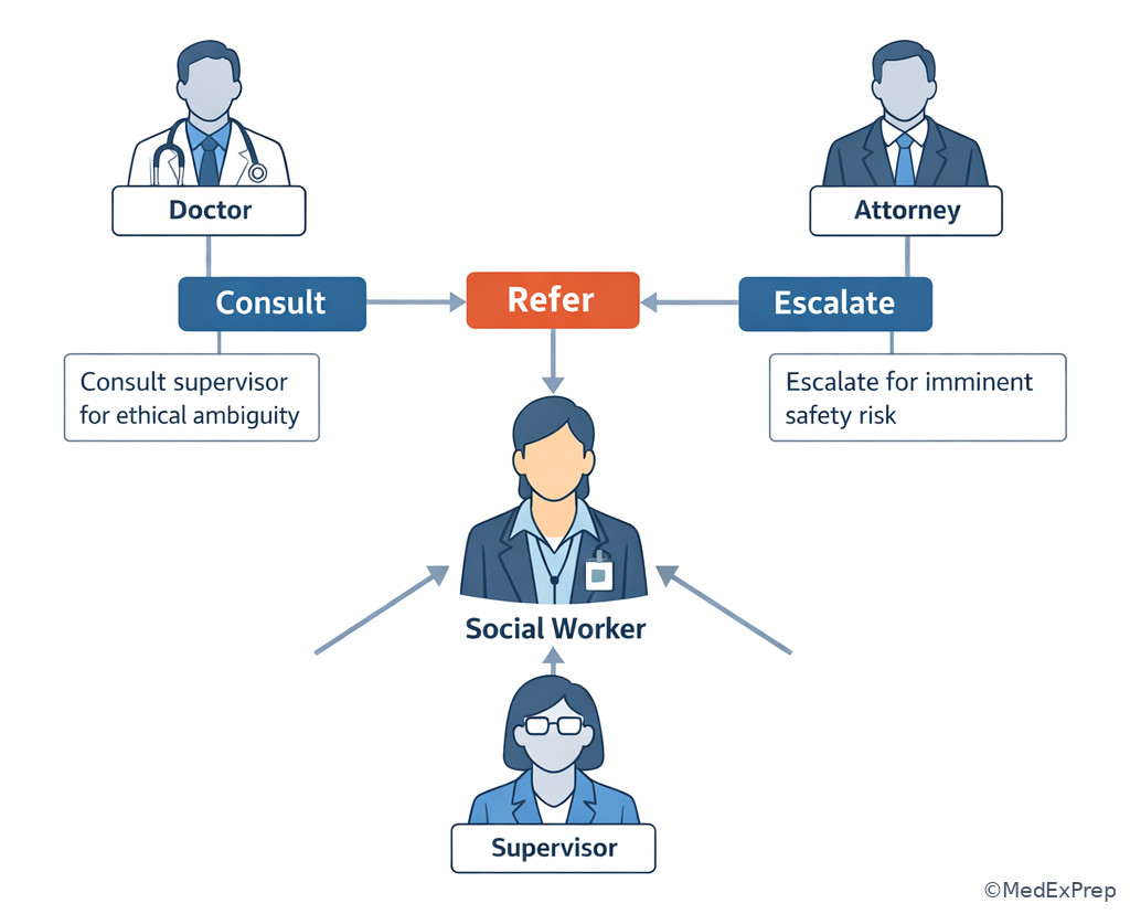 Fig 4. Consult versus refer versus escalate pathway