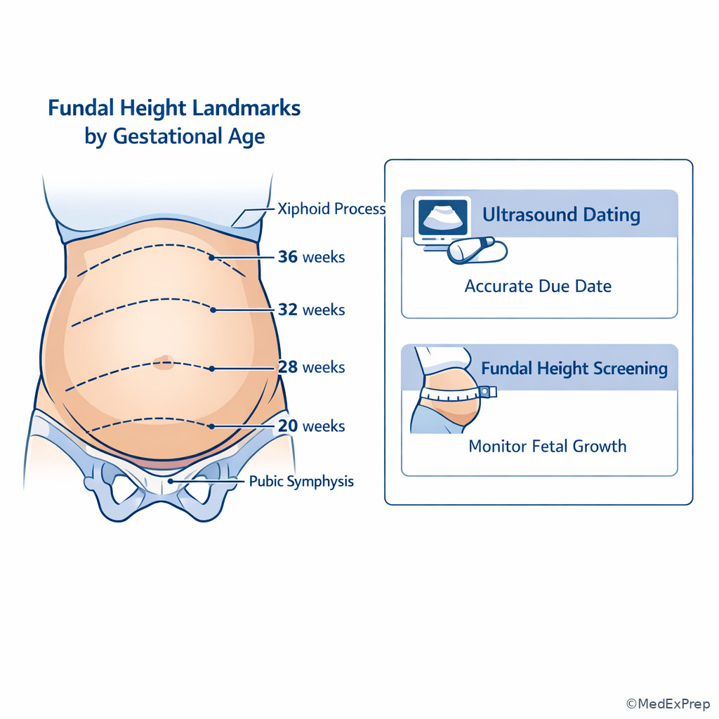 Fundal height versus gestational age illustration