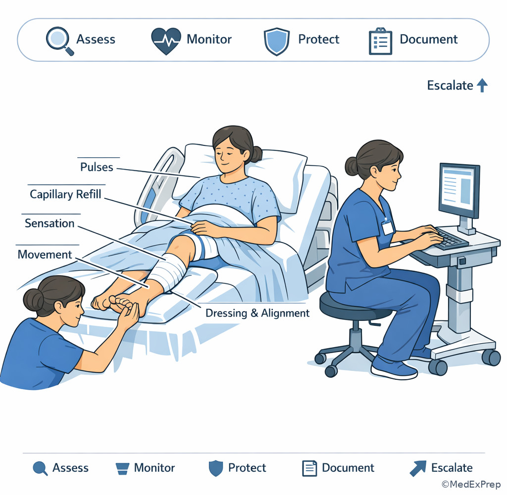 Orthopaedic RN bedside assessment workflow