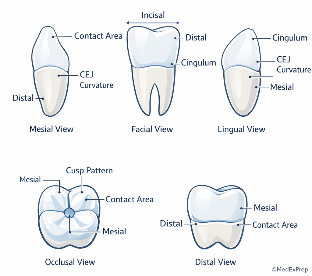 Labeled anterior and posterior orientation views
