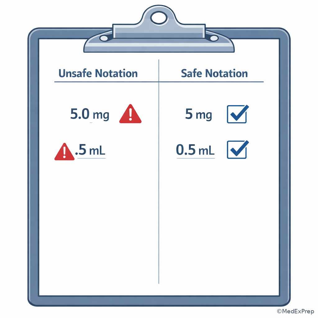 Medication notation safety illustration