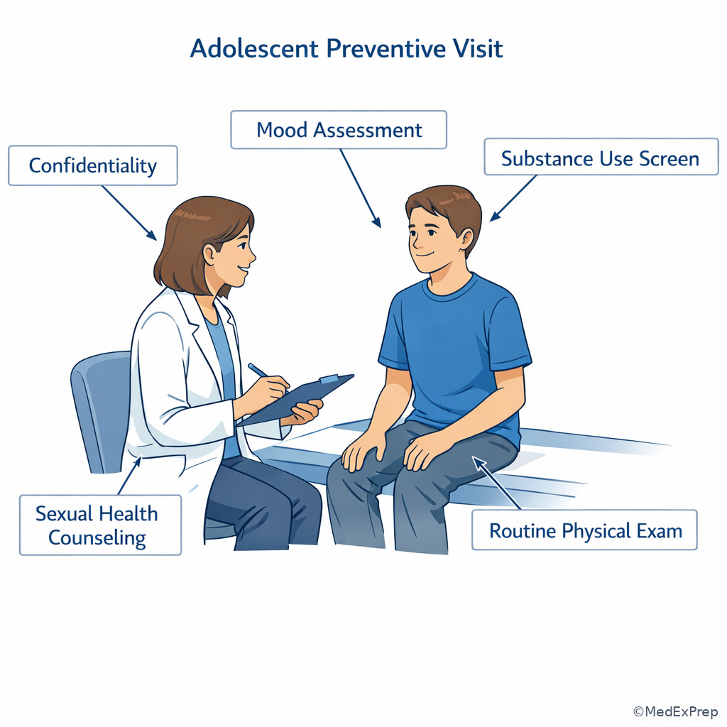 Adolescent preventive interview layout