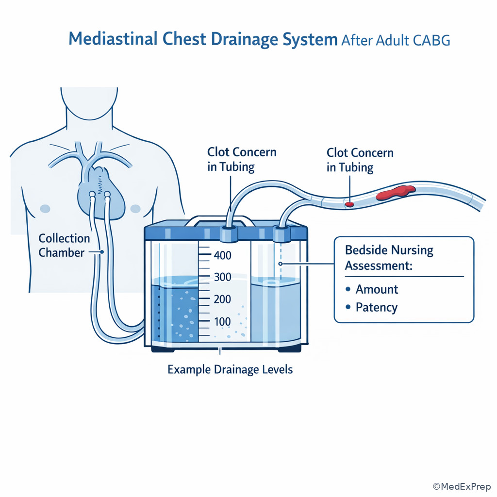 CABG chest tube assessment view