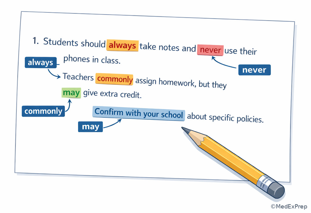 Question wording highlighter illustration