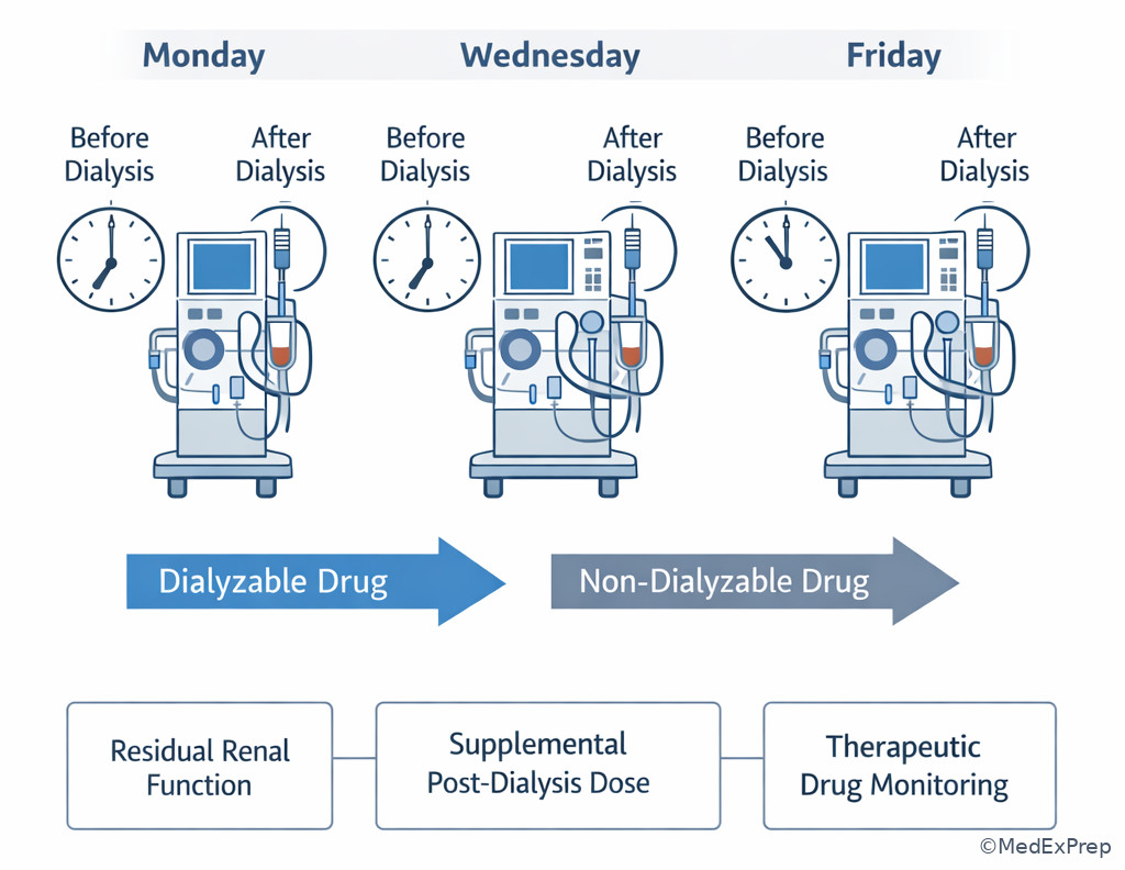 Fig 4. Hemodialysis medication timing schematic