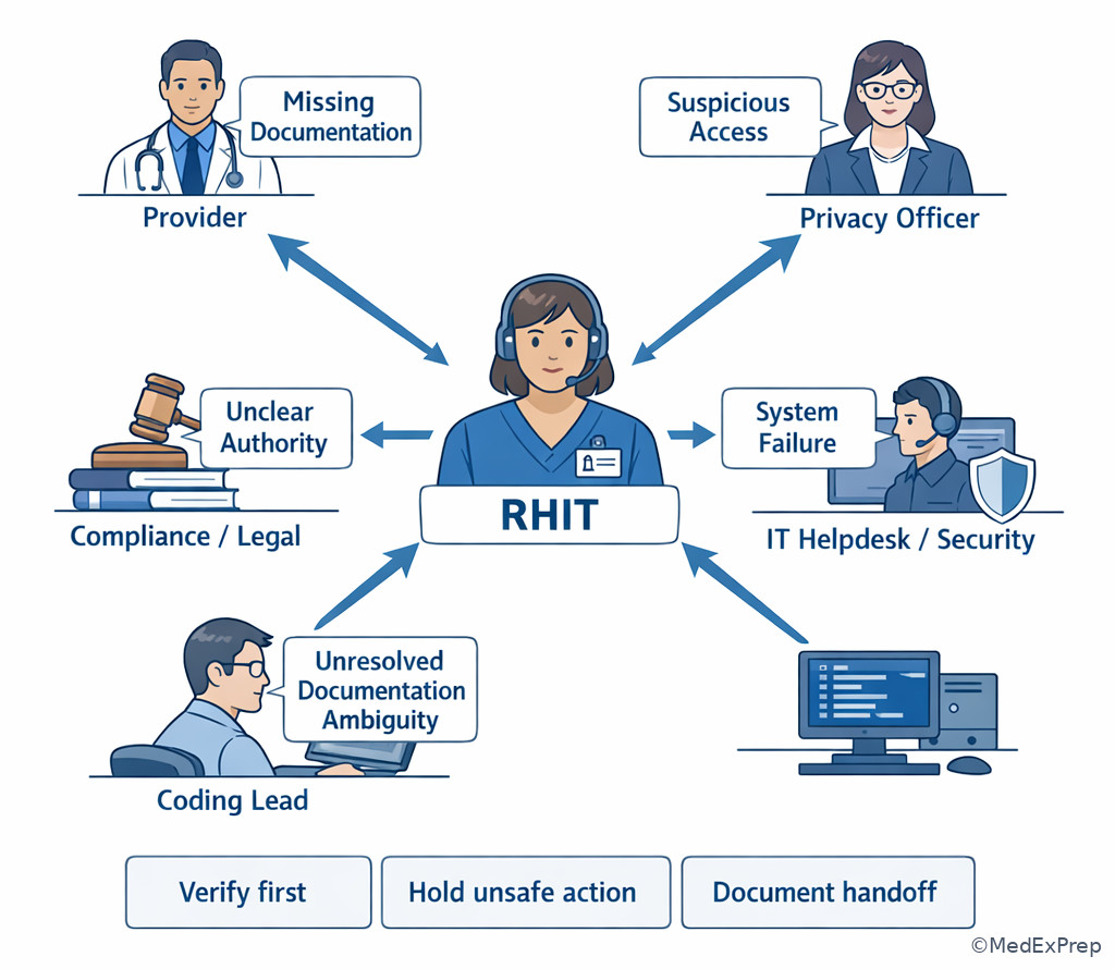 Escalation routing map for HIM issues