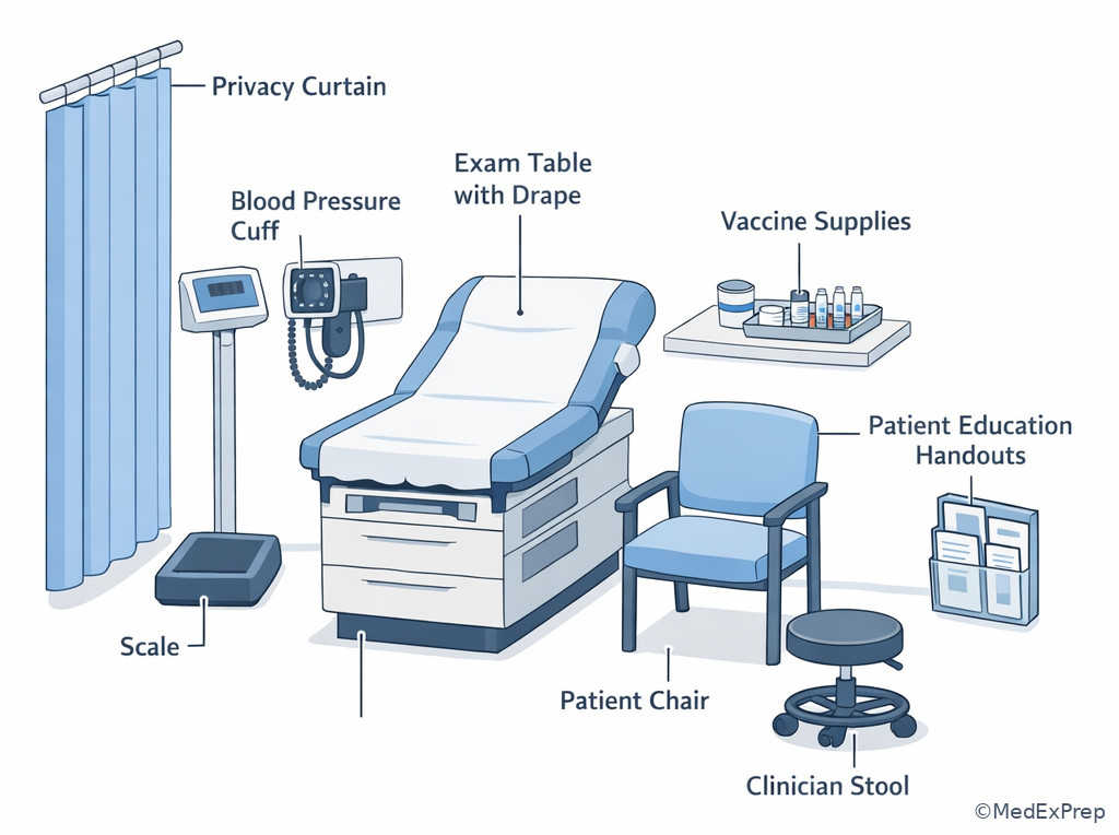 Preventive visit room setup