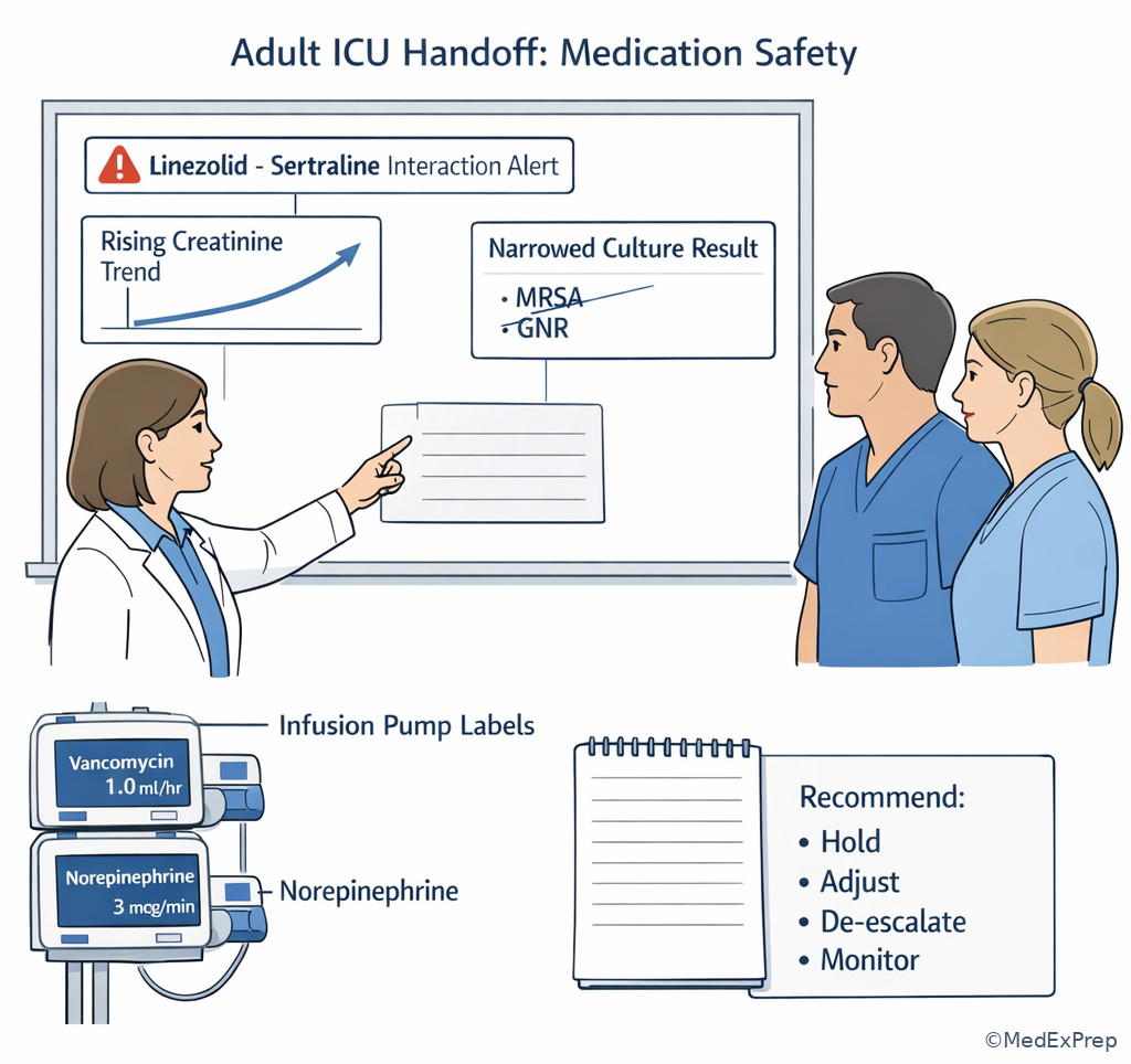 Fig 6. ICU medication escalation handoff