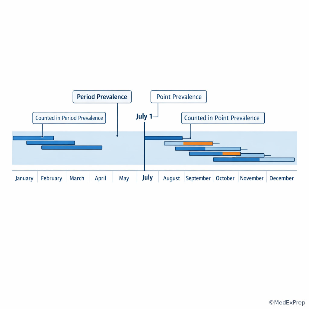 Point versus period prevalence timeline