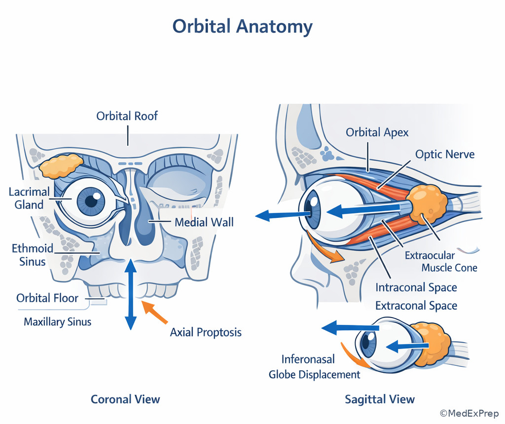 Fig 3. Orbit compartments and walls