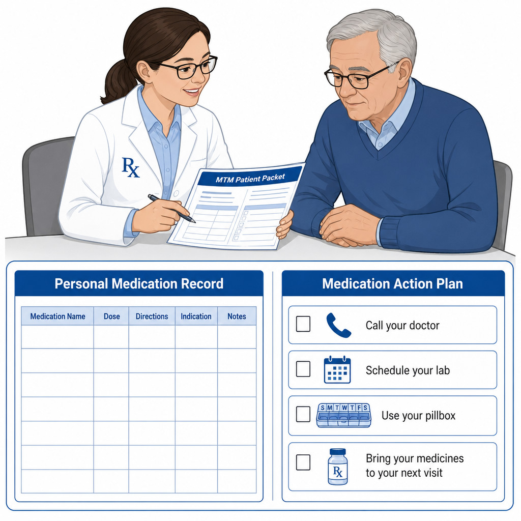 Patient handout layout with PMR and MAP sections